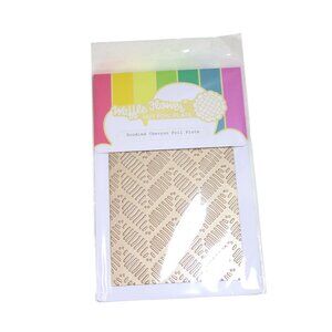 Waffle Flower Hot Foil Plate Doodled Chevron Sealed UNUSED 93050